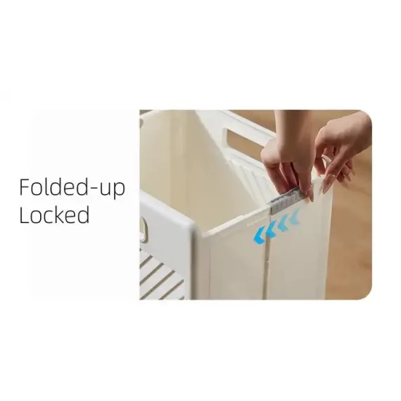Foldable Laundry Basket with Wheels - Portable Rolling Hamper for Home Use,Storage laundry basket combination 33*28*48cm White