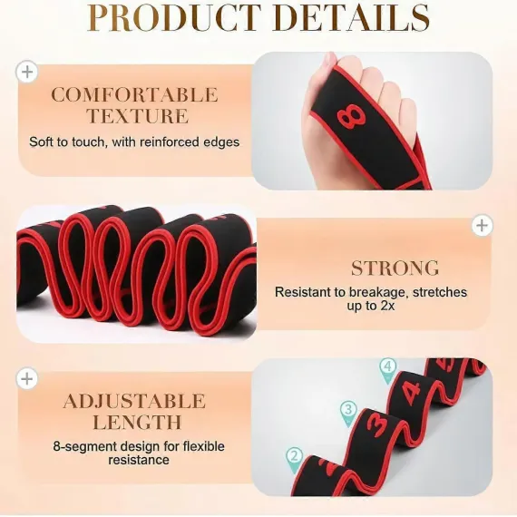 2Pcs Fitness Resistance Bands with Handles, Fitness Resistance Band for Stretching and Yoga, Fashion Puller Exercise, Adjustable Bands for Full Body Strength