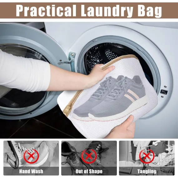 Laundry bag - Packing cubes - Laundry net - Women's shoe bag - Laundry bags with zipper - Compression zippered storage cubes - Reusable - 2 pieces - Shoe protector - Clothes