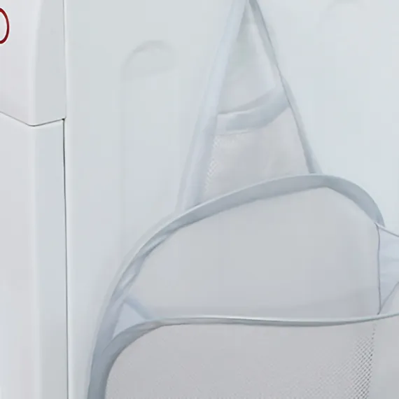 Collapsible Laundry Bag Foldable Laundry Hamper Large Laundry Basket Mesh Wall Mounted for Bathroom with Hook Grey Mesh