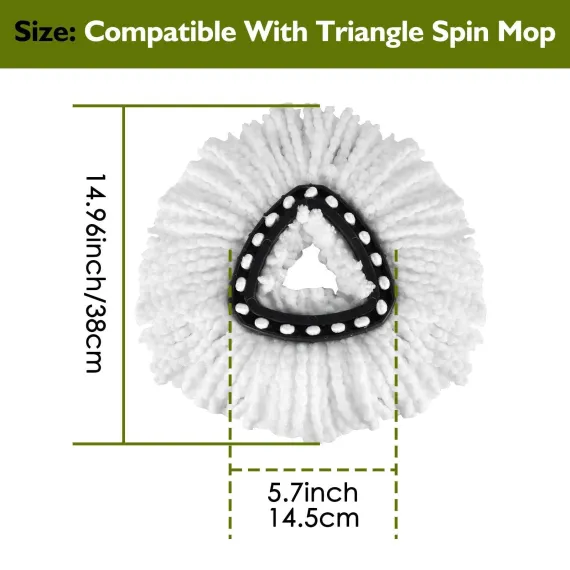 4 Pack Spin Mop Head Replacement - Mop Replace Head Compatible , Microfiber Spin Mop Refills, Mop Replacements Easy Cleaning