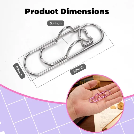 Paper Clip Pen Holder, Metal Pen Clips for Notebook - 8 Pcs Colorful Pen Clip Holder Planner Accessories, Colorful Cute Pen Clips (Only for Pens with a Thickness of Less Than 0.5 Inches)