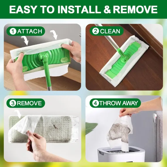 Dry Sweeping Cloths for Swiffer Sweeper Mop - 50 Count Disposable Dry Mop Refills Pad for Floor Mopping & Cleaning - Hardwood Floor Mop Cleaner Cloth Refill, Unscented (Mop is not Included)