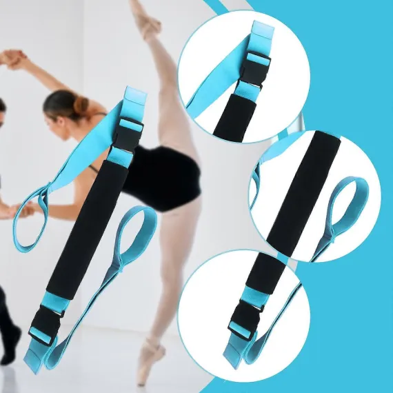 Yoga Strap Yoga Stretching Strap Premium Fitness Portable Exercise Dance - Blue