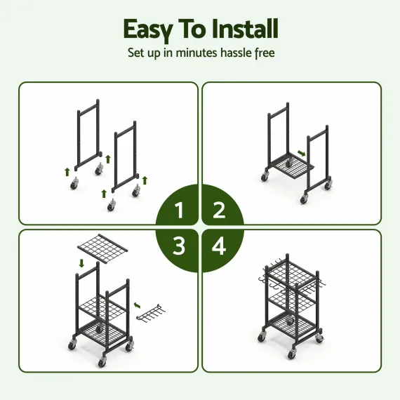 Gardeon Garden Tool Organizer with Wheels Heavy Duty Garage Yard Storage Cart