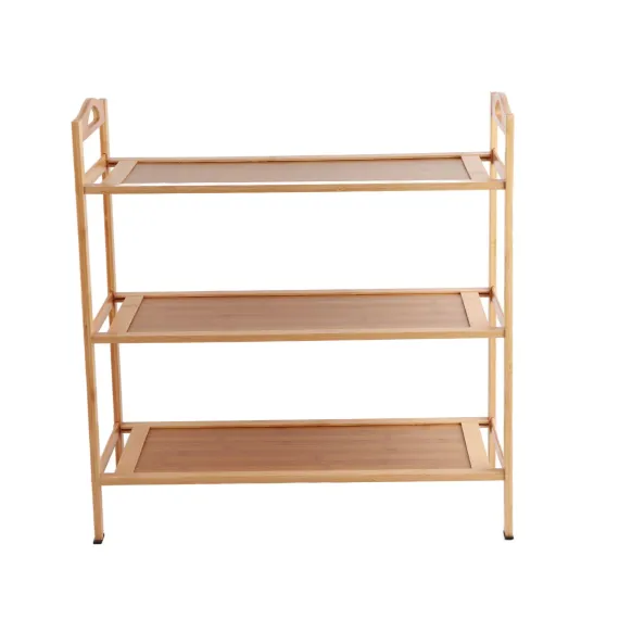 Multi Layer Shoe Rack Thicken Bamboo Large Capacity Durable Shoe Storage Rack for Bedroom Dormitory 3 Layers, 50cm/19.7in Length