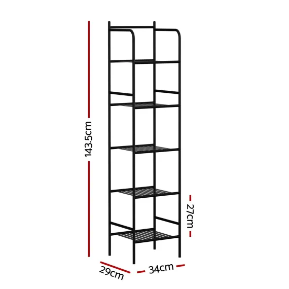 Artiss 2X Floor Standing Corner Shower Caddy 5 Tier Bathroom Organizer Black