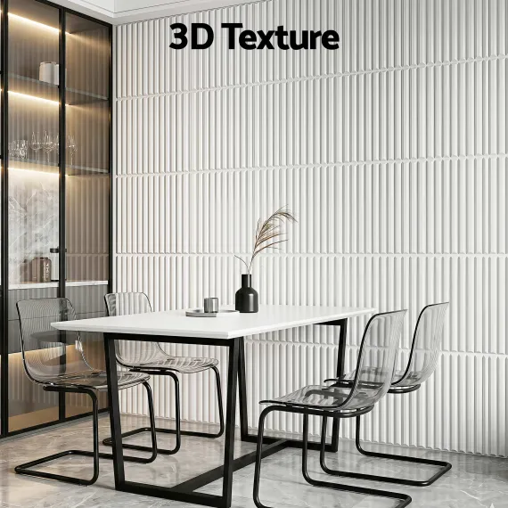 Artiss 3D Wall Panels Vertical PVC Decorative Panels 50x50cm Set of 15 Feature Wall Vert