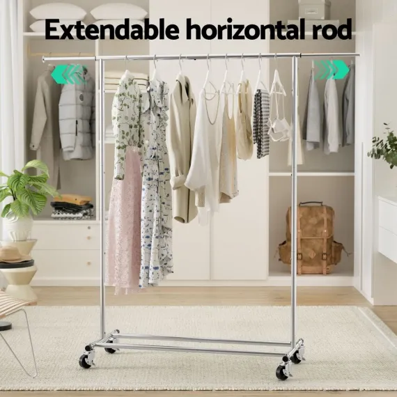 Artiss 2X Clothes Rack Airer Rail Coat Garment Stand Adjustable Hanger
