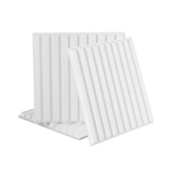 Artiss 3D Wall Panels Vertical PVC Decorative Panels 50x50cm Set of 15 Feature Wall Vert