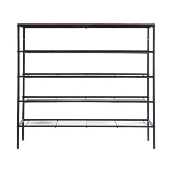 Artiss Shoe Rack 5-tier 25 Pairs Walnut Bob