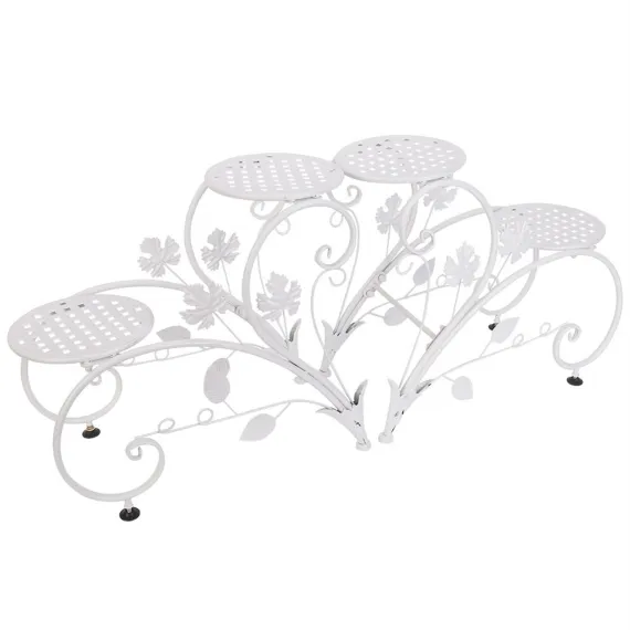 Outdoor Indoor Metal Flower Pots Planter Plant Stands Garden Shelf Racks