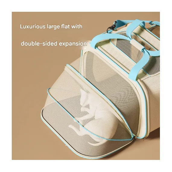 Stylish Portable Pet Backpack - Spacious Pet Carrier with Anti-Stress Design