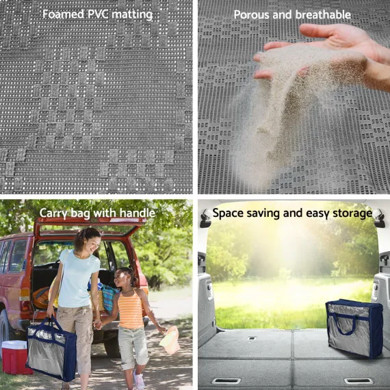 Weisshorn 6x2.5M Annex Matting 600GSM Floor Mats Hollow Design Mesh Caravan