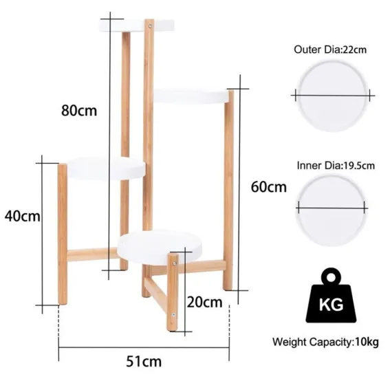 4-Tier Plant Stand Corner Flower Pot Holder