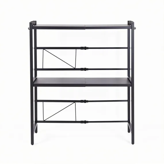 Artiss Kitchen Bakers Rack 40-60CMX78CM Metal Microwave Stand Black