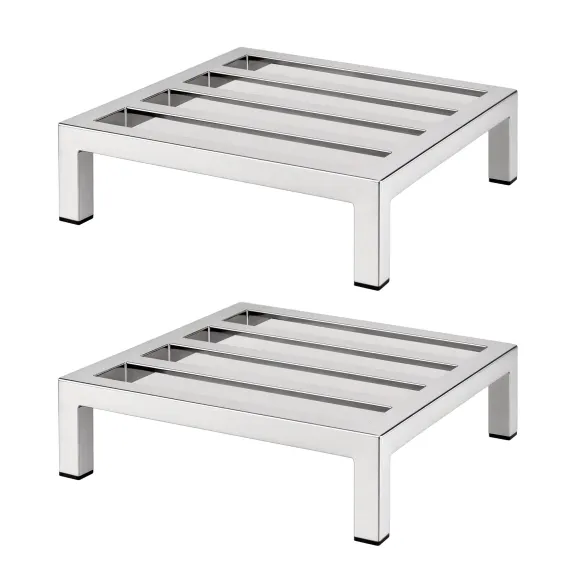 Giantz 35x35cm Dunnage Rack 2-Pack Stainless Steel Kitchen Floor Stand