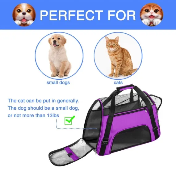 Airline Approved Pet Carrier,Soft Sided Cat Carriers for Small Dog Cats and Small Animals