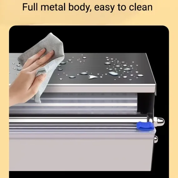 Silver Blue Stainless Steel Cling Wrap Dispenser, Kitchen Storage, Food Storage, Cling Wrap Holder, High-Quality Kitchen Accessory, Australian Kitchen, Wrap Dispenser