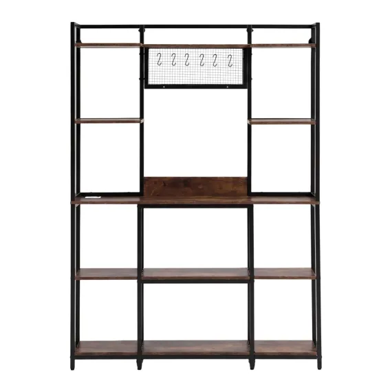 Artiss Kitchen Rack with 6 Hooks Microwave Storage Shelf 120cm x 170cm