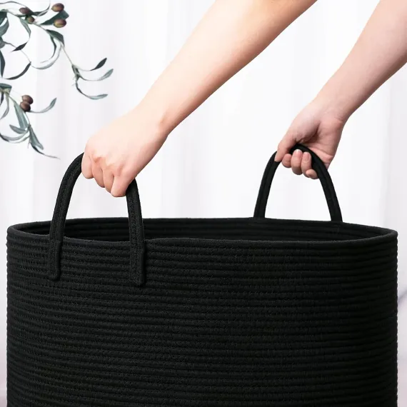 woven laundry basket, durable laundry basket, spacious laundry hamper, stylish laundry storage, Australian home organisation, multi-purpose storage basket, ergonomic handles, decorative laundry bin
