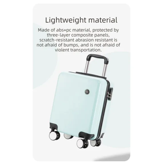 Black 16 Inch Lightweight Carry-on Luggage for heights under 1.6m - Underseat & Overhead Cabin Hardside Suitcase