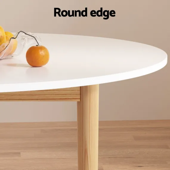 1 Artiss Dining Table and 4 Chairs Set White Wood