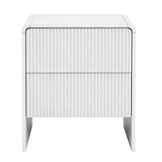 Artiss 2x Bedside Table 2 Drawers - Beige