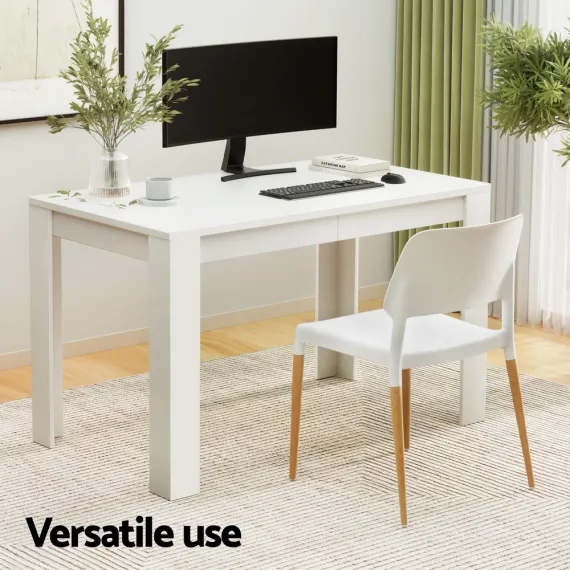 1 Artiss Dining Table and 4 Chairs Set White Wood