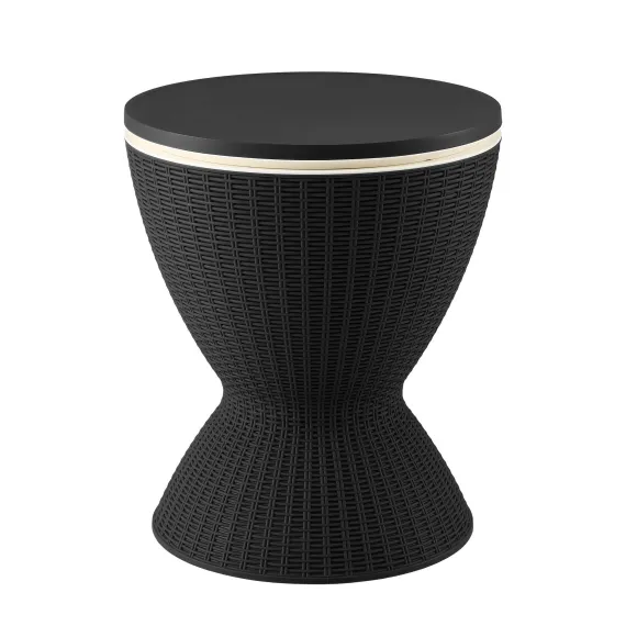 Gardeon Outdoor Bar Table Portable Ice Bucket Cooler 30L Adjustable Top Black