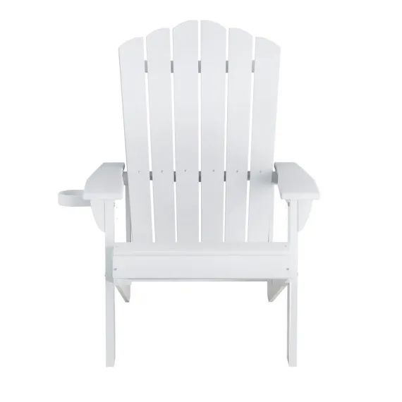 Gardeon Outdoor Chairs HDPE Adirondack Beach Chair Sun Lounge Patio Furniture Garden white