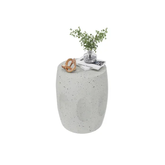 Heavy Duty Concrete Side Table Modern Decorative Garden Stool Patio End Table