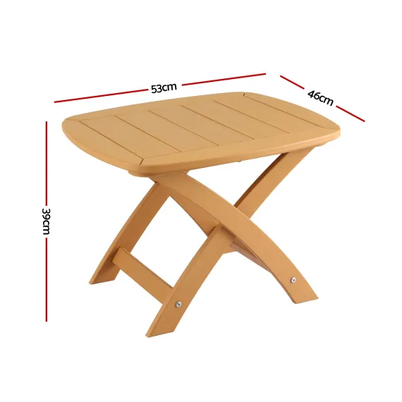 Gardeon Outdoor Coffee Side Table HDPE Desk Indoor Patio Furniture Garden Natural