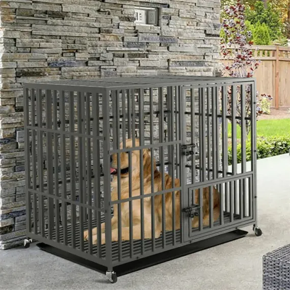 Heavy Duty Dog Cage with Lock & Bottom Tray XXL
