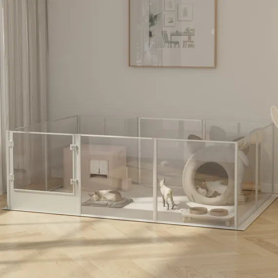 Versatile Sleek Thick Acrylic Pet Playpen Dog Puppies Run Kennel Rabbit Play Pen