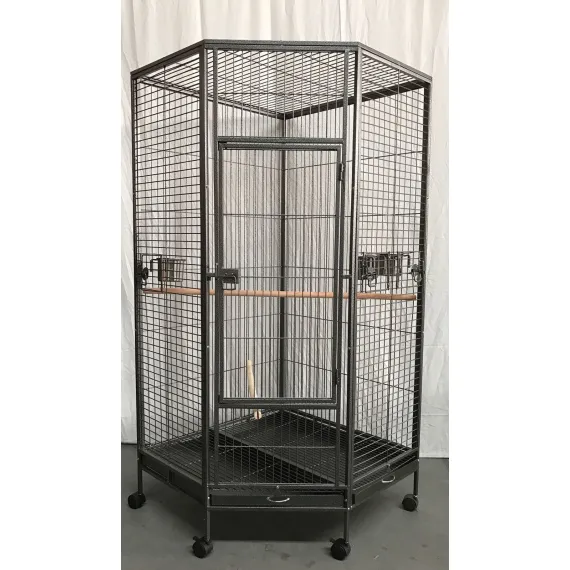 YES4PETS 162cm Large Corner Bird Cage Pet Parrot Aviary Perch Castor Wheel