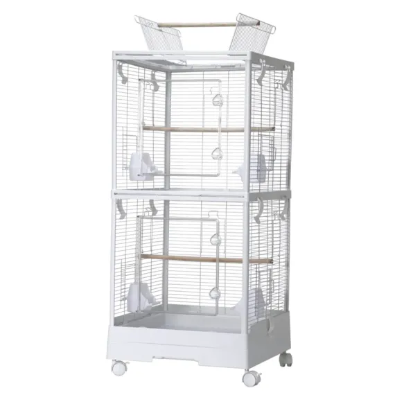 Bird Cage Double Layer Metal Villa Large Size Aviary House for Parrot Pet Indoor
