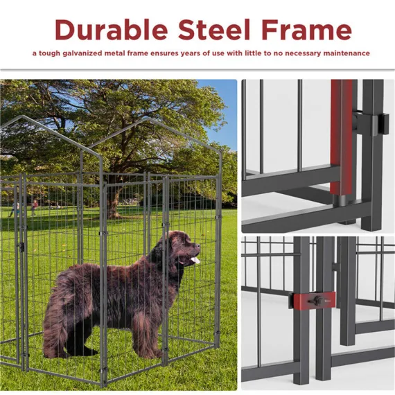 Large Outdoor Dog Kennel 250x120x165cm Pet Cage with Roof