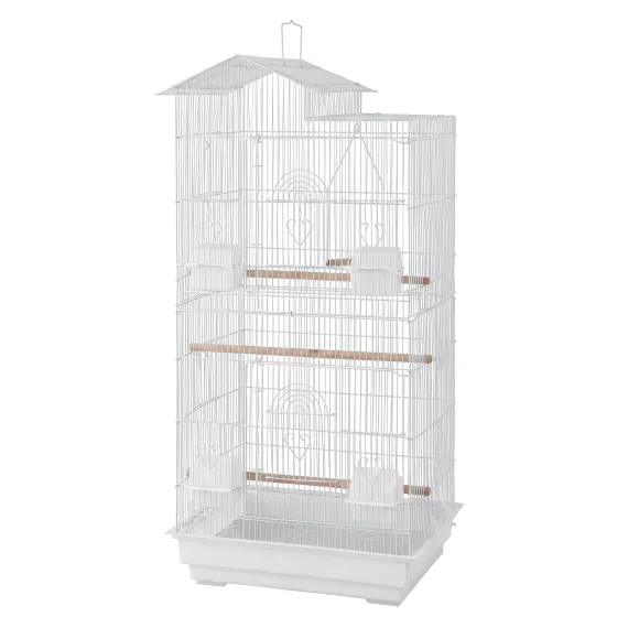 i.Pet 100cm Bird Cage Aviary Parrot Budgie White