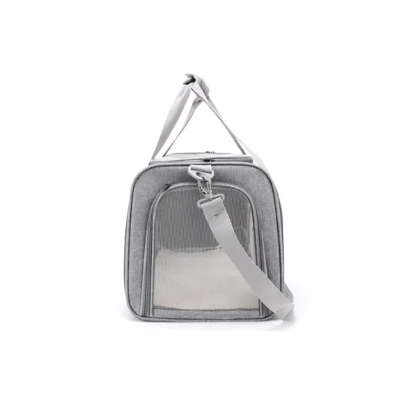 Portable Travel Bag Soft Crate Cage Cat Bag Animal Carriers for Pets -Grey