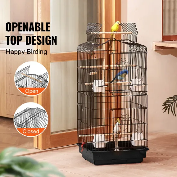 Bird Flight Cage 39 in Hanging Metal Parakeet Cage for Cockatiels Parrot