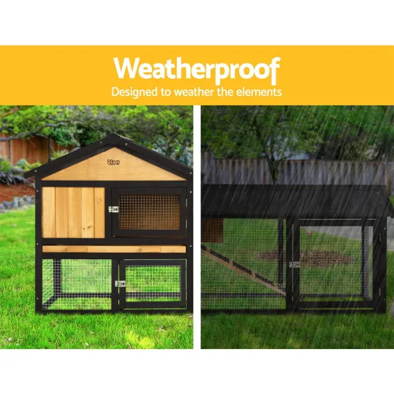 i.Pet Chicken Coop Rabbit Hutch 165cm x 43cm x 86cm Chicken Coop Large Run House Cage Wooden Outdoor