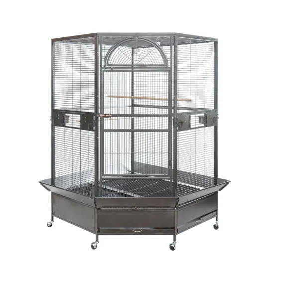 YES4PETS 185cm XXL Corner Bird Cage Pet Parrot Aviary  Perch Castor Wheel