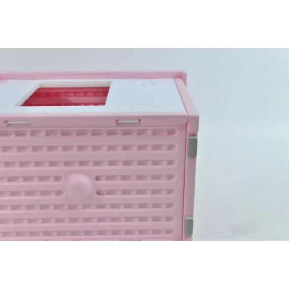 YES4PETS Small Plastic Pet Dog Puppy Cat House Kennel Pink