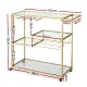 Artiss Bar Cart Drink Trolley Serving Cocktail Wine Rack Glass Holder 102cm Gold