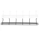 2pcs Wall Mounted Coat Rack Stainless Steel Wall Hanging Coat Hook Rail with 6 Hooks for Clothes Towel Hat 6 Hooks 1 Black 1 White