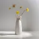 Ceramic Vase - Flowers Vase Modern Home Decor, White Geometric Decorative Vases for Living Room, Dried Flower Vase, Mantel