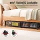 Artiss 2X Under Bed Storage Containers Metal Boxes Quilt Organiser with Wheels
