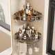 Gray Shower Caddy Corner Caddy 2-Tier Hooks Rod Bathroom Storage Shower Organizer