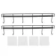2pcs Wall Mounted Coat Rack Stainless Steel Wall Hanging Coat Hook Rail with 6 Hooks for Clothes Towel Hat 6 Hooks 2 Black